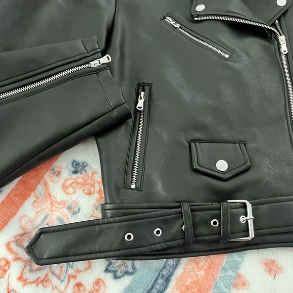 SOLD ⭐️Rebecca Minkoff Black Moto Jacket L - Picture 4 of 8